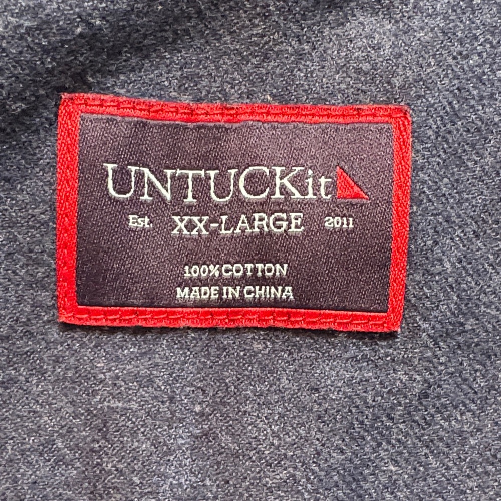 UNTUCKit Dark Blue Button Down Shirt Men's XXL 100% Cotton Casual - Picture 5 of 11
